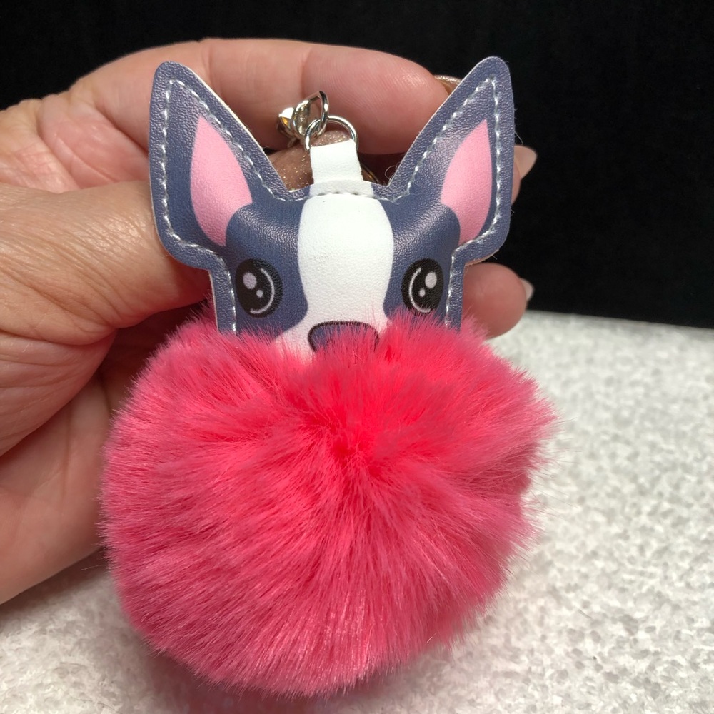 Fun fur keychain chihuahua like or small pug